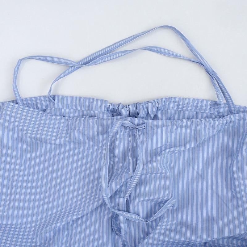 【2025SS/定価2.9万】ネストローブ nest Robe *It’s me コットンストライプバルーンサロペット*F綿ブルー(25-2601-150)【20B62】_7