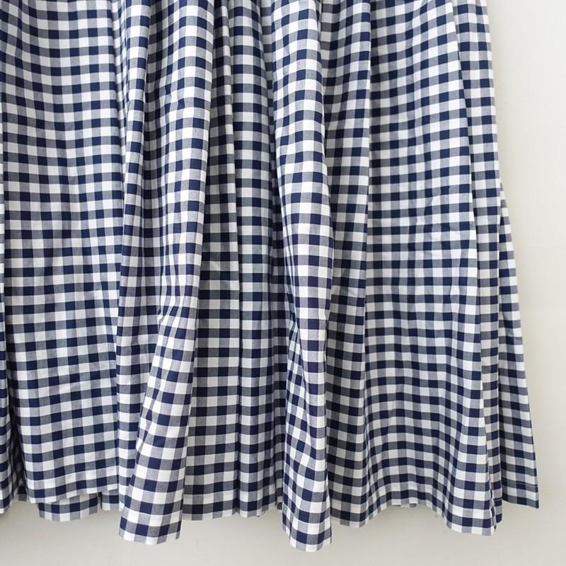 未使用/定価4.9万】ホーク holk *コットンギンガムチェックギャザー