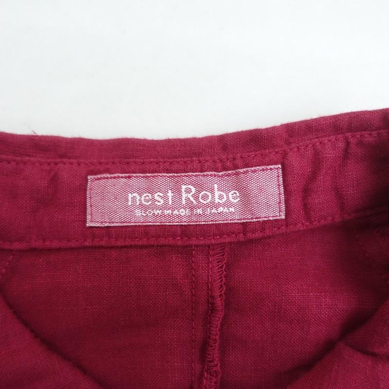 定価2.8万】ネストローブ nest Robe *リネン切替えフレアシャツ 