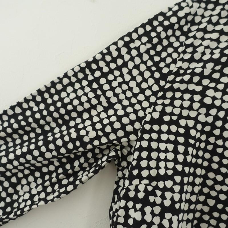 マリメッコ marimekko *長袖シャツワンピース*34綿コットン黒白