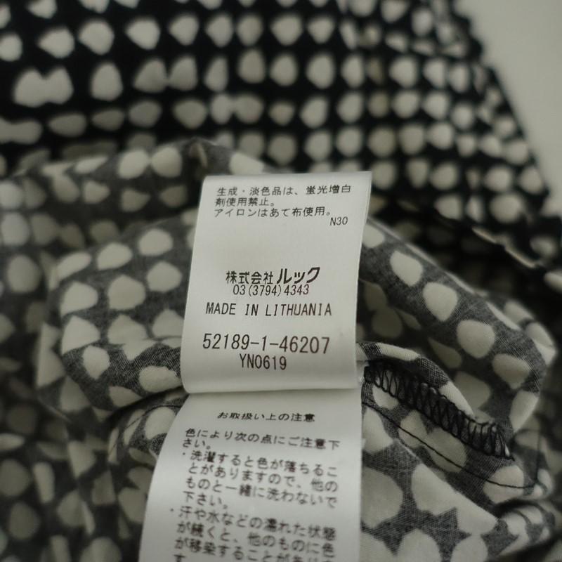 マリメッコ marimekko *長袖シャツワンピース*34綿コットン黒白