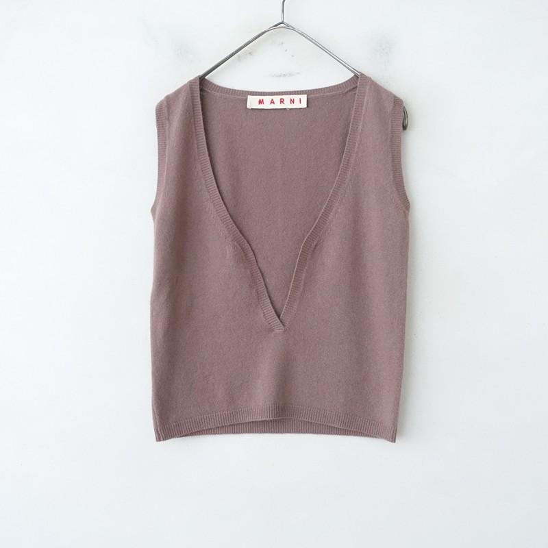 未使用】マルニ MARNI *カシミヤベスト*38ブラウン薄茶