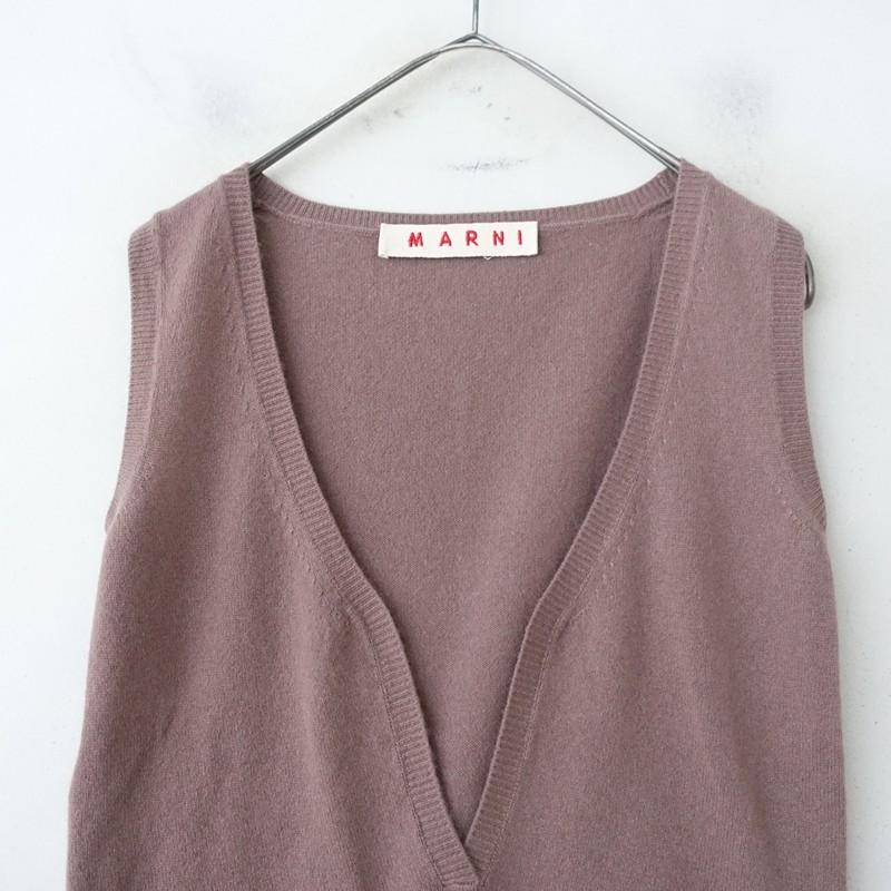 未使用】マルニ MARNI *カシミヤベスト*38ブラウン薄茶
