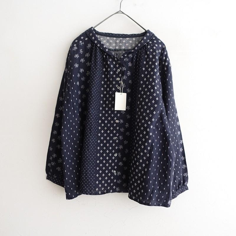 極美品✨定価約3万 近年 ネストローブ パッチワークプリントブラウス リネン nest Robe（ネストローブ） 【美品/2023/定価2.9万】ネストローブ