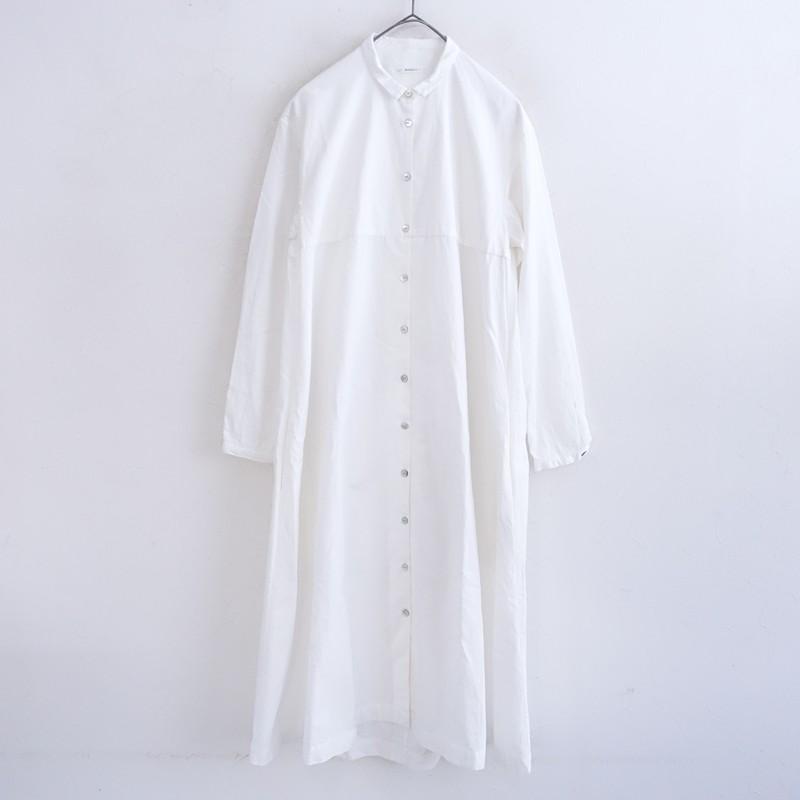 美品✨ドリスヴァンノッテン　シャーリングスリーブシャツワンピース　マキシ丈　白 susuri ススリ *ヘムレンシャツワンピース*Mコットン綿ホワイト白