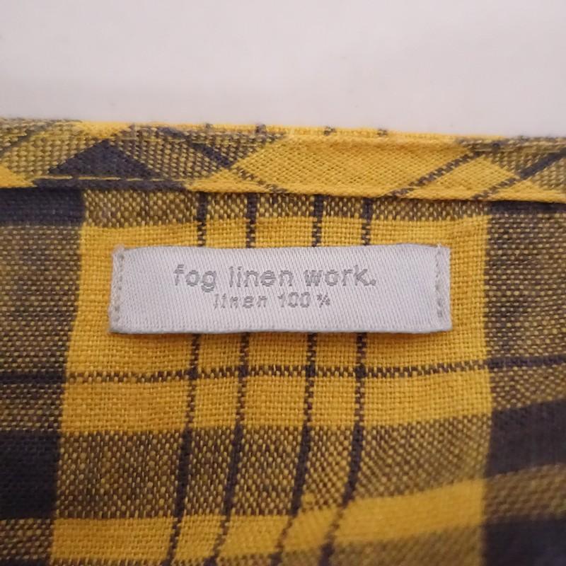 フォグリネンワーク fog linen work *リネンチェックワンピース*麻