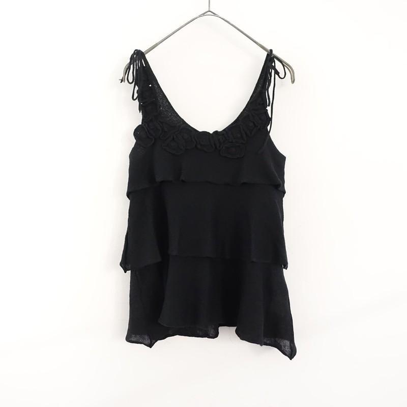 mina perhonen（ミナペルホネン） *bouquet ニットキャミソール*36麻綿