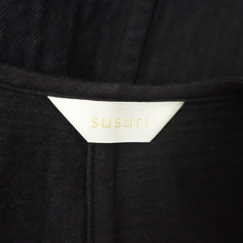 susuri 【定価4.1万】ススリ *エクローグワンピース*M綿毛ブラック黒V 