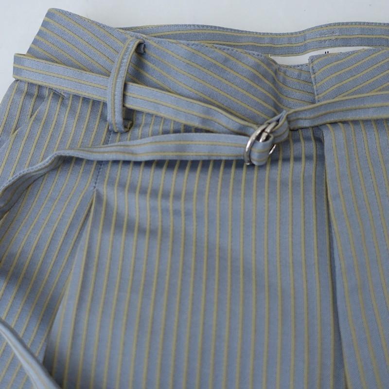 定価7.4万】ペレック pelleq *Straight Trousers シルク混ストライプ