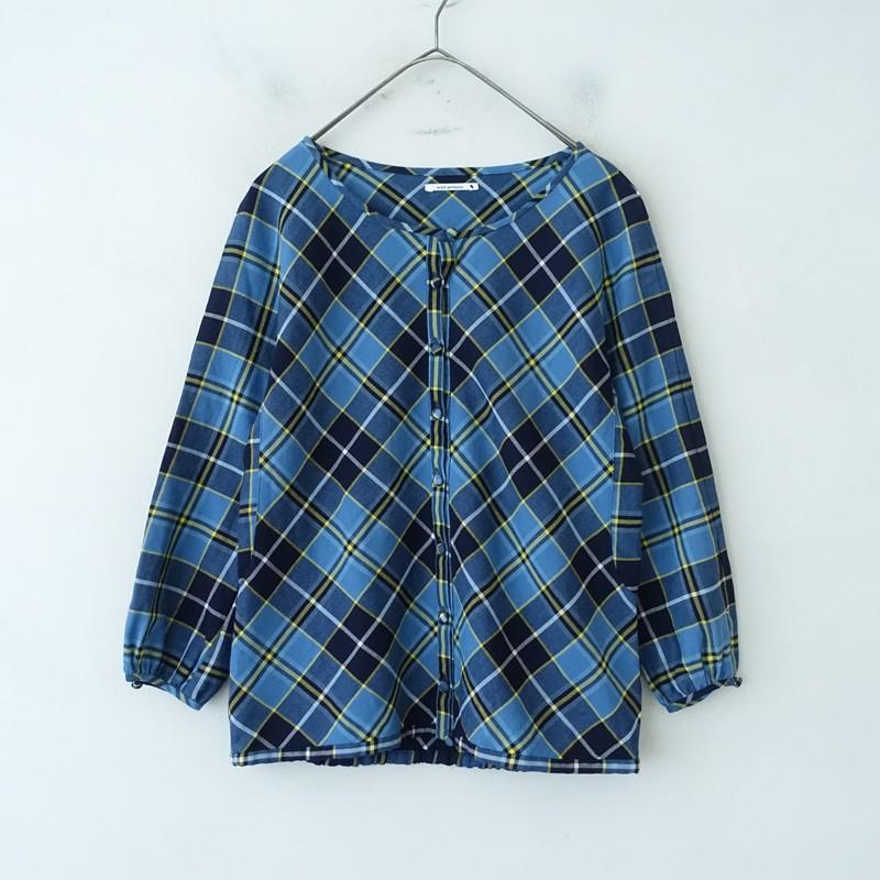【choco】ミナペルホネン　minamo チェック柄プルオーバーブラウス mina perhonen（ミナペルホネン） *mina perhonen tartan チェック