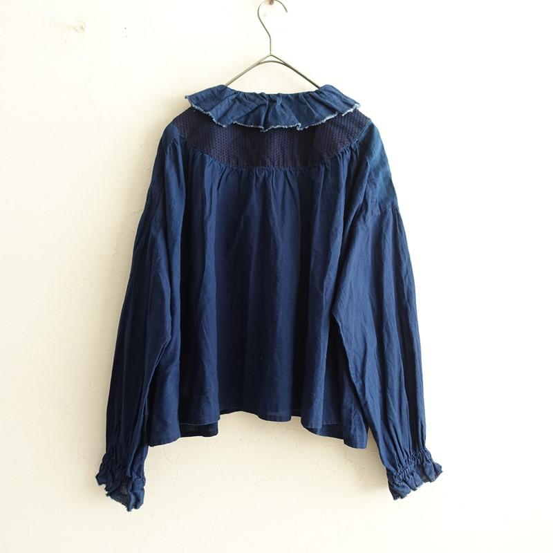 tumugu（ツムグ） 【定価2.7万】ツムグ *インディゴ刺し子フリル 