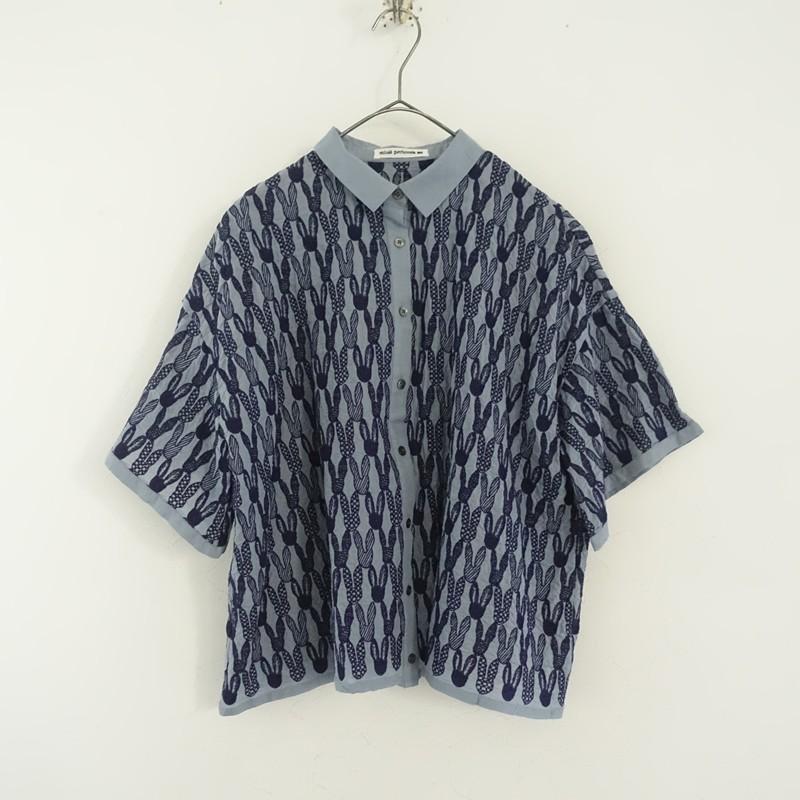 mina perhonen/襟刺繍ブラウス/size36/コットンシルク 【公式通販】