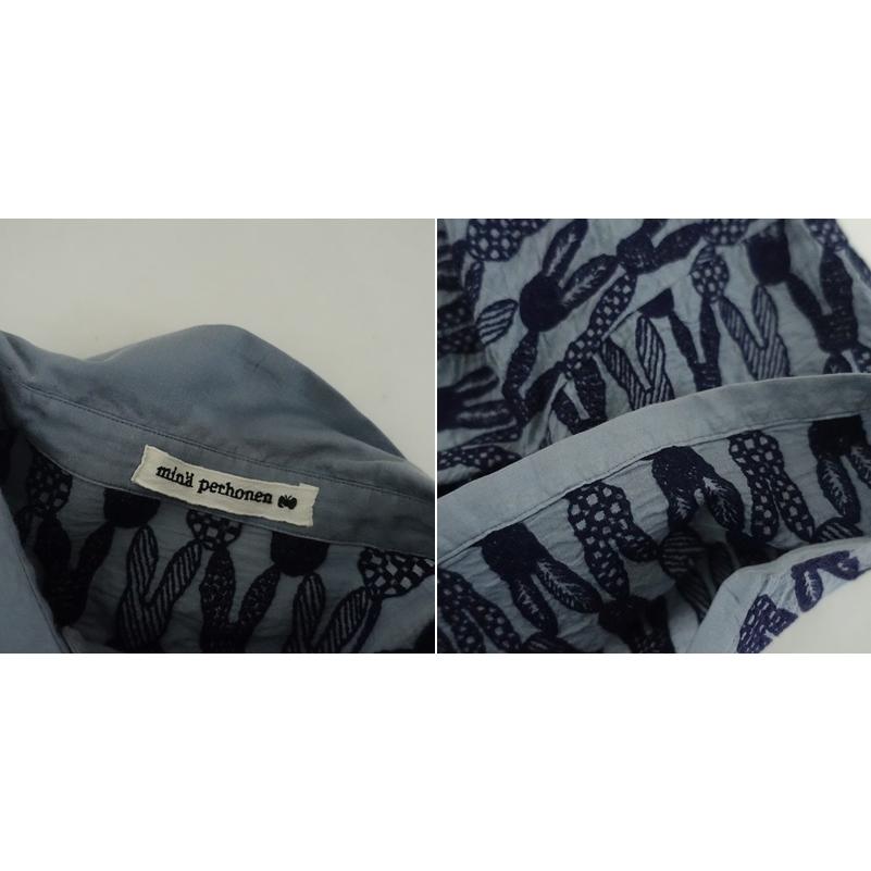j*n様 美品⭐︎ ミナペルホネン ハンドメイド　ブラウス pomppia チョ mina perhonen（ミナペルホネン） *pomppia 刺しゅうブラウス*36