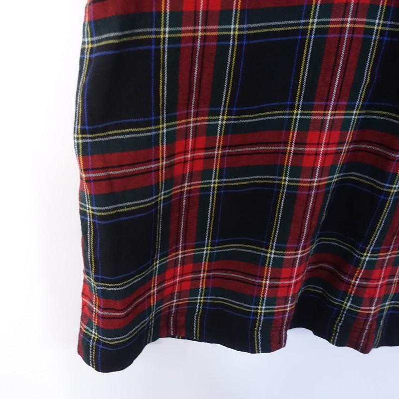 美品☘️イチアンティークス リネン タータンチェックワンピース 赤×黒 ICHI Antiquites 【美品】イチ アンティークス ICHI Antiquite's