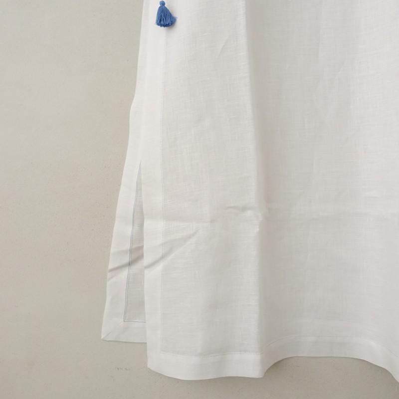 【2024SS/定価7.3万】トワヴァーズ TOWAVASE *Ajour Dress リネン刺しゅうベストワンピース*麻ホワイト白(25-2602-674)【52C62a】の画像