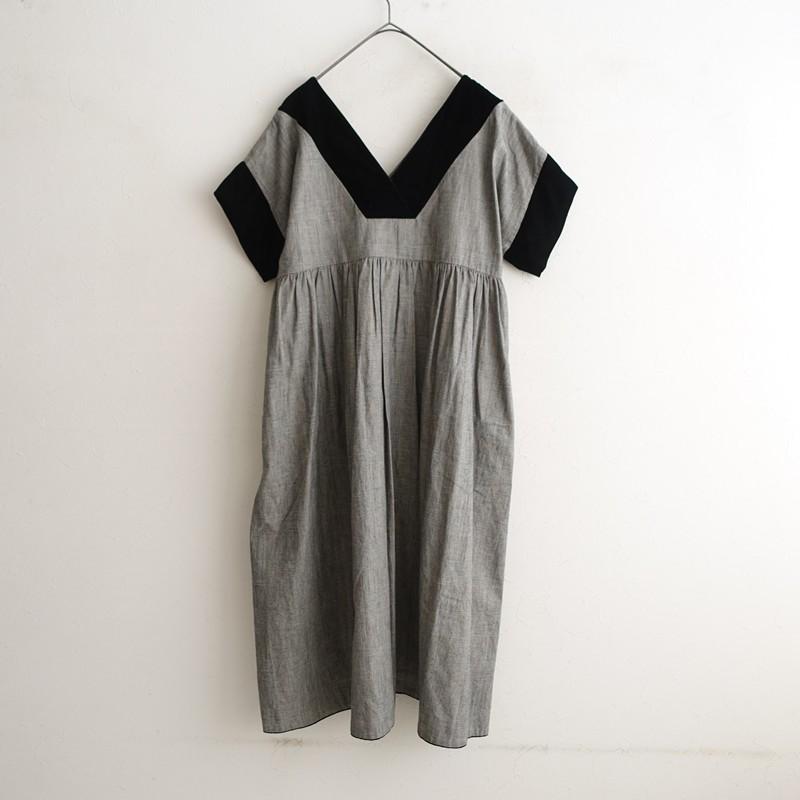 美品】ドゥーブルメゾン DOUBLE MAISON *ガーデンドレス*F綿麻グレン