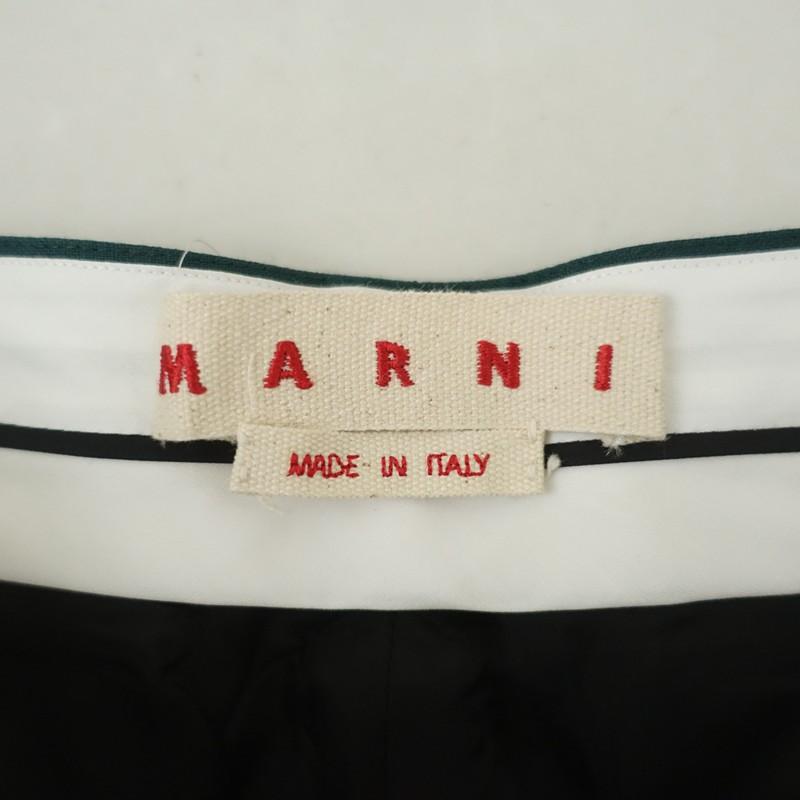 美品】マルニ MARNI *ウールテーパードパンツ*40毛ダークグリーン深緑