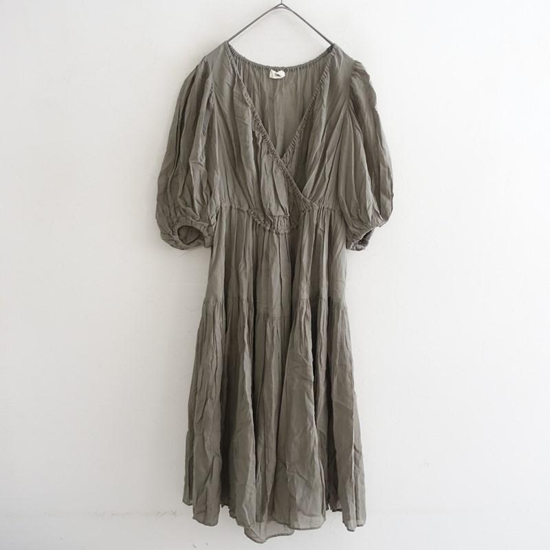 Uhr 【定価4.1万】ウーア *Dreaming Sheer Dress Vネックギャザー 