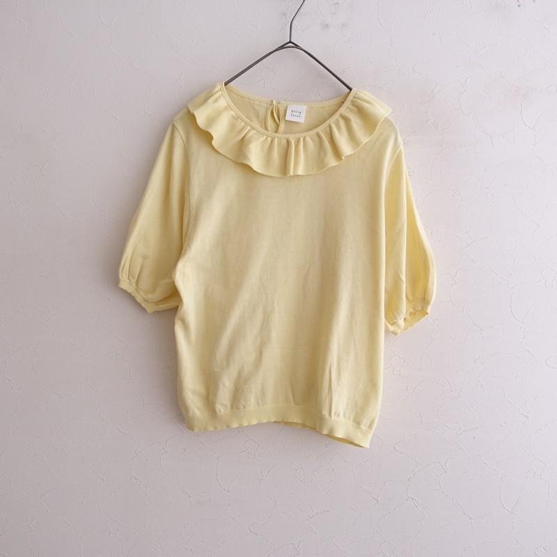 bulle de savon（ビュルデサボン） *フリル半袖ニット*Fコットン綿 