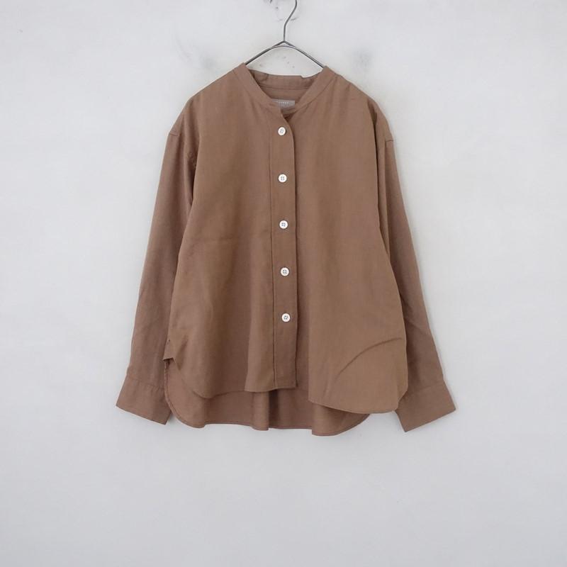 美品 マーガレットハウエル 麻100% 半袖シャツ グレー系 ストライプ