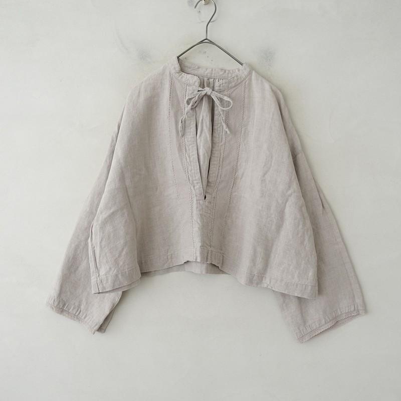 新品＊ネストローブ リネンショートスモックブラウス バイカラー