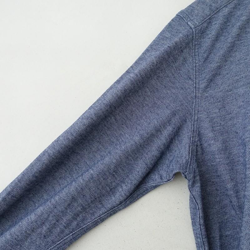 美品　45R 藍染め　コットン100% 徳島インディゴソックス＿藍染Tシャツ/ポケット インディゴ　サイズ3 カットソー トップス