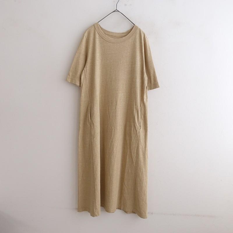 45R（フォーティファイブアール） *天竺ワンピース*0綿コットン黄土 
