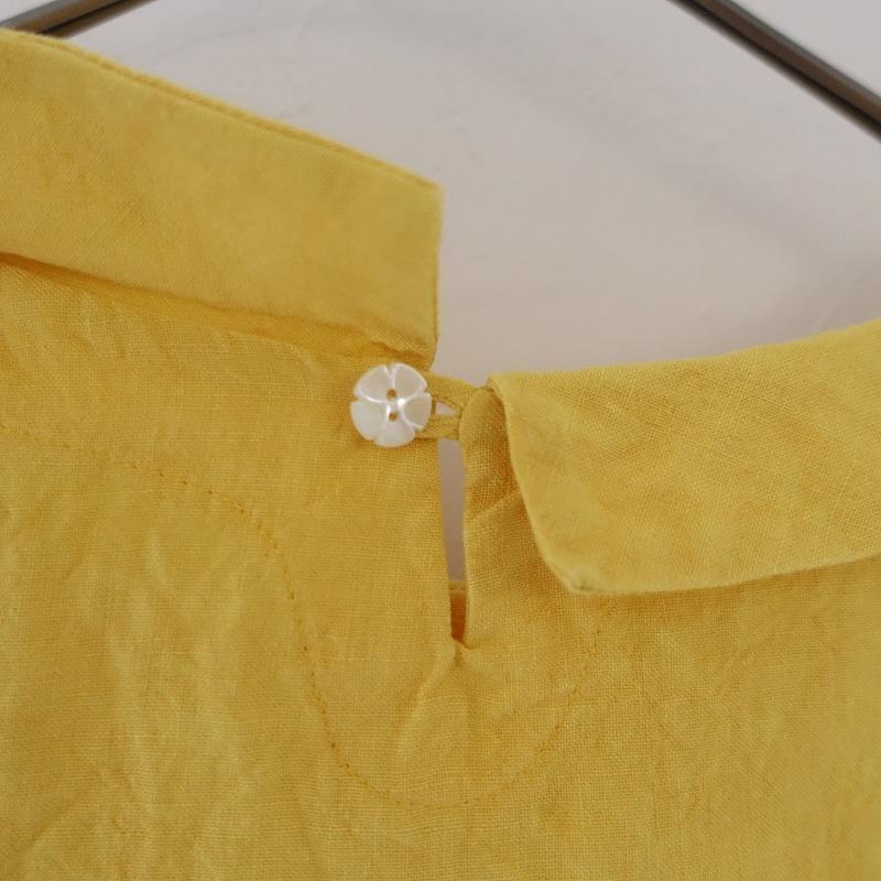 ヤンマ産業 YAMMA *リネンブラウス*麻薄手シャツプルオーバー半袖