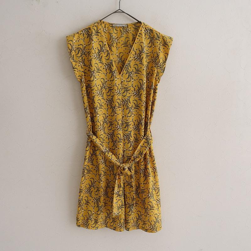 美品】マムシュカ mamouchka *プリントワンピース*M薄手ドレス花総柄  