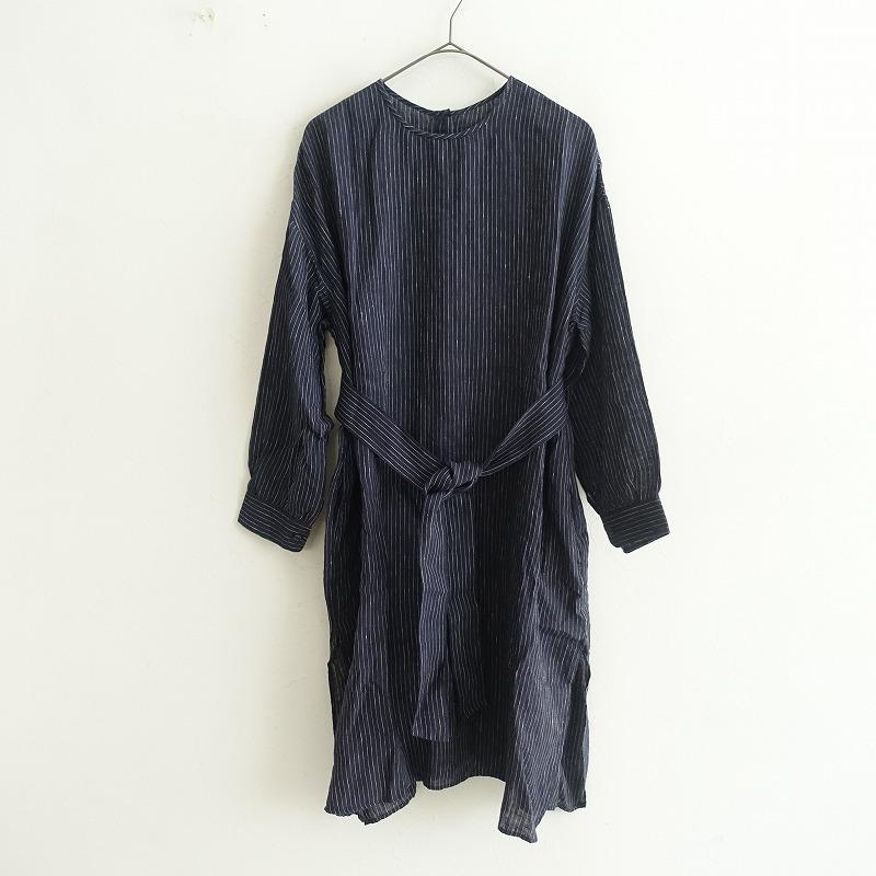 よよ メゾンドソイル ワンピース ロング ストライプ ギャザー タック メゾンドソイル ワンピース ロング ストライプ ギャザー タック