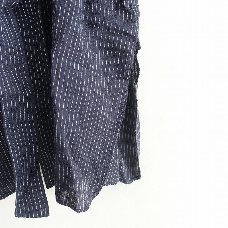 maison de soil（メゾンドソイル） *リネンストライプ柄ワンピース*1麻