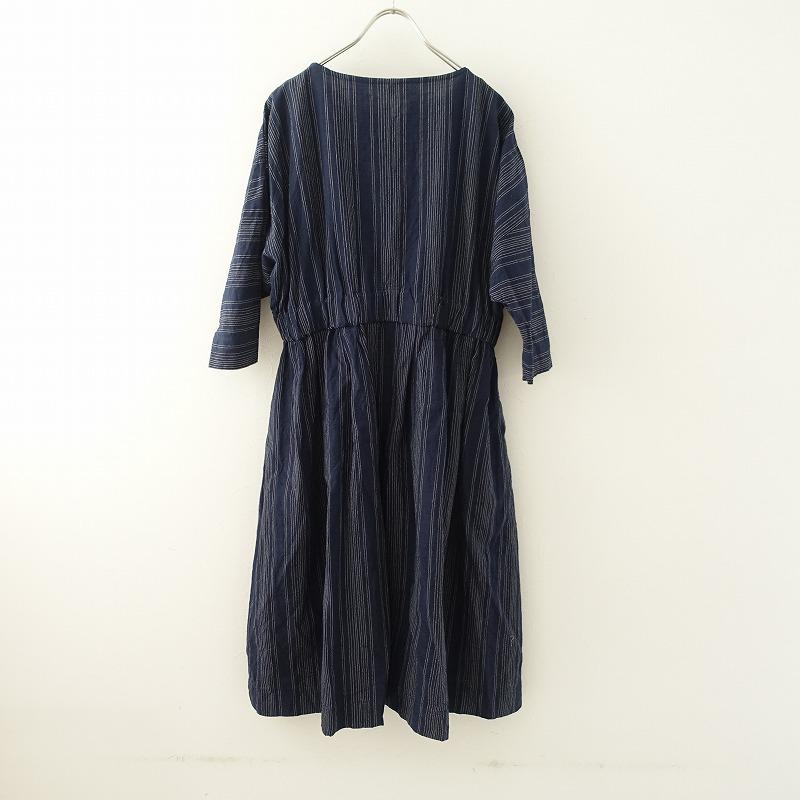 YAMMA //【定価2.7万】ヤンマ産業 *会津木綿Xラインワンピース YAMMA //【定価2.7万】ヤンマ産業 *会津木綿Xラインワンピース