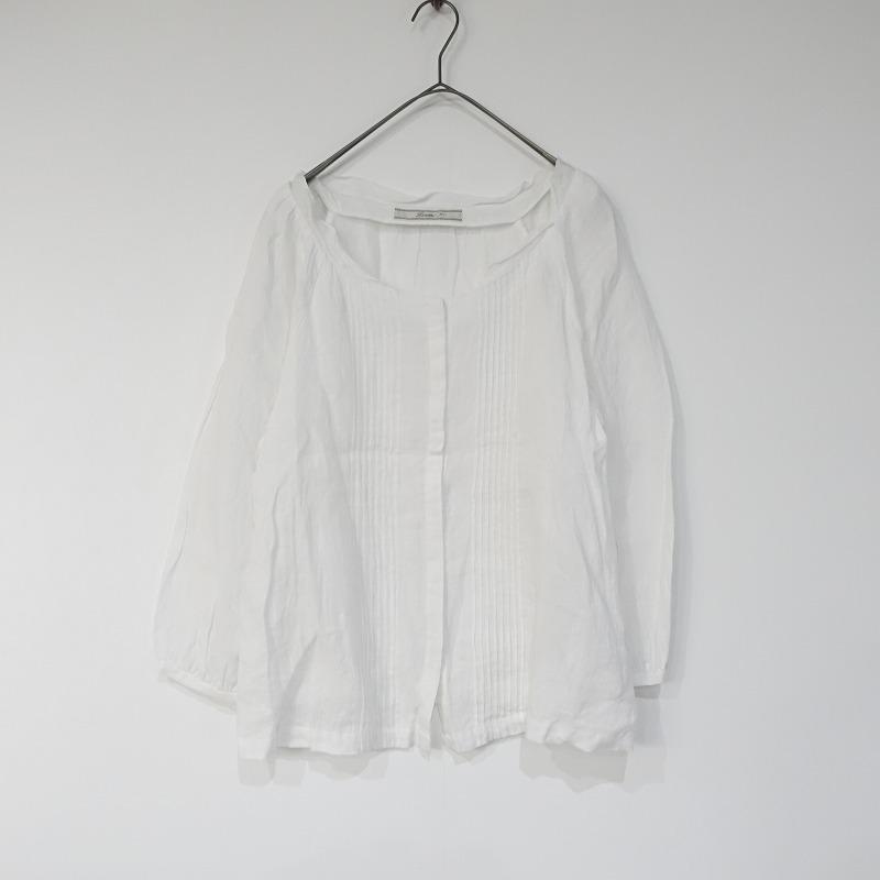 リゼッタ Lisette *リネンフリルカラーピンタックブラウス*薄手シャツ 