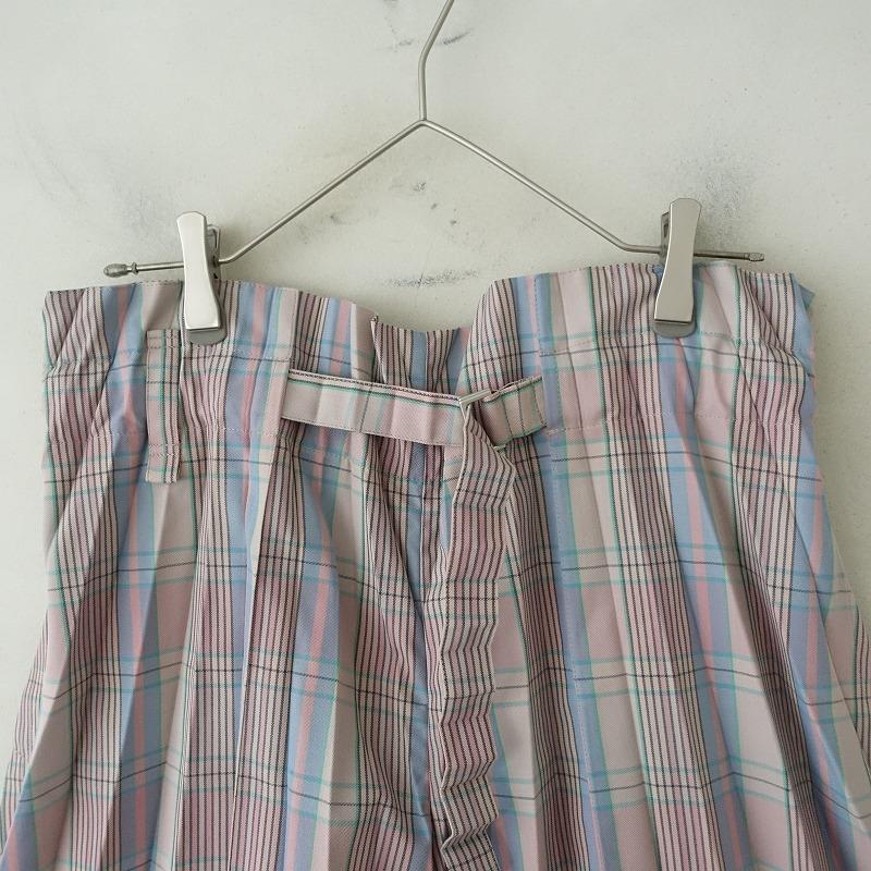 me ISSEY MIYAKE ミーイッセイミヤケ *チェック柄プリーツパンツ*薄手