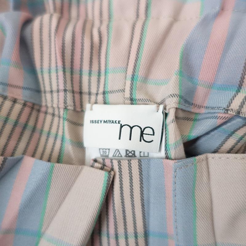 me ISSEY MIYAKE ミーイッセイミヤケ *チェック柄プリーツパンツ*薄手