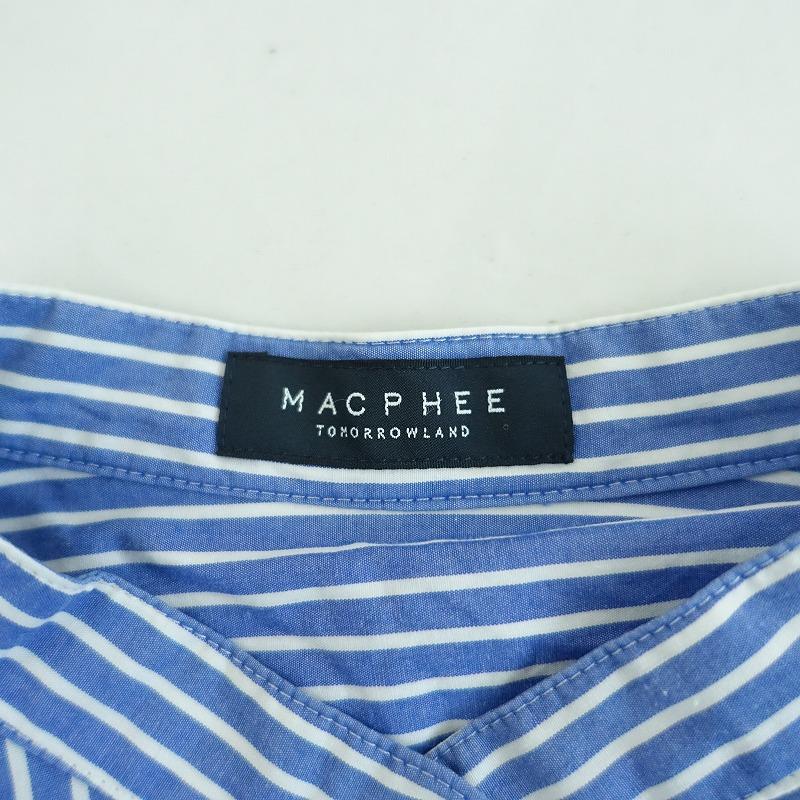 MACPHEE（マカフィー） *コットンストライプ柄シャツ*38綿薄手ブラウス