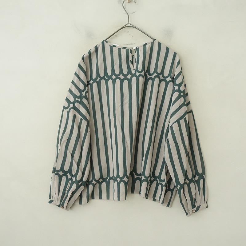 mina perhonen（ミナペルホネン） *finger stripe コットンブラウス*38