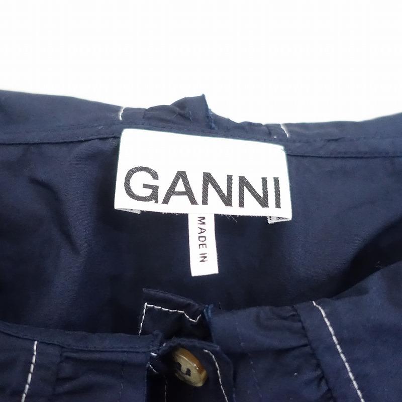 GANNI 【定価3.9万】ガニー *コットンポプリンビッグカラーミニ