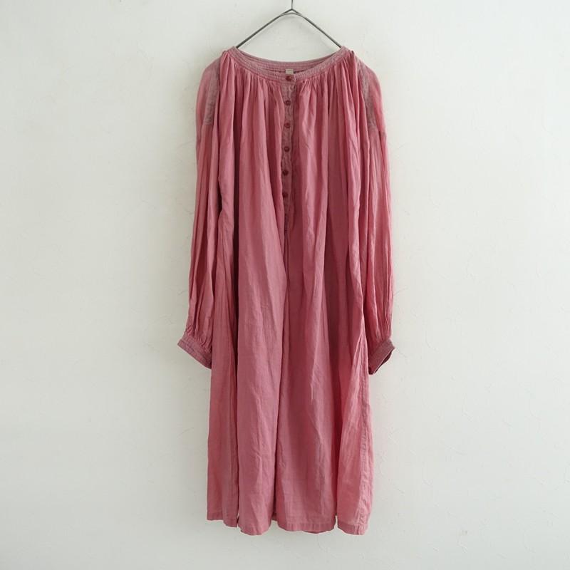マキマロ *ギャザーチュニック*薄手ロングシャツブラウスワンピース