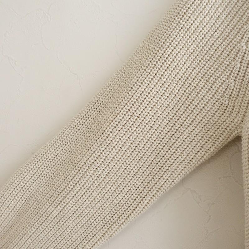 BATONER（バトナー） *コットン畔編みニットカーディガン*1綿厚手