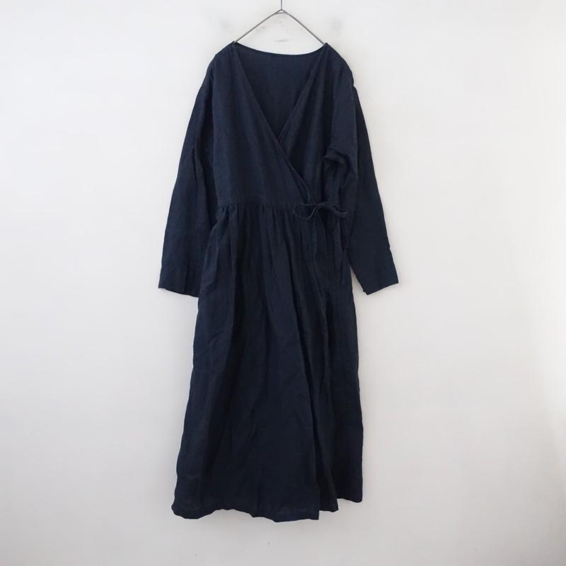 定価3.9万】ワフ wafu *ブルードゥシーヌカシュクールワンピース