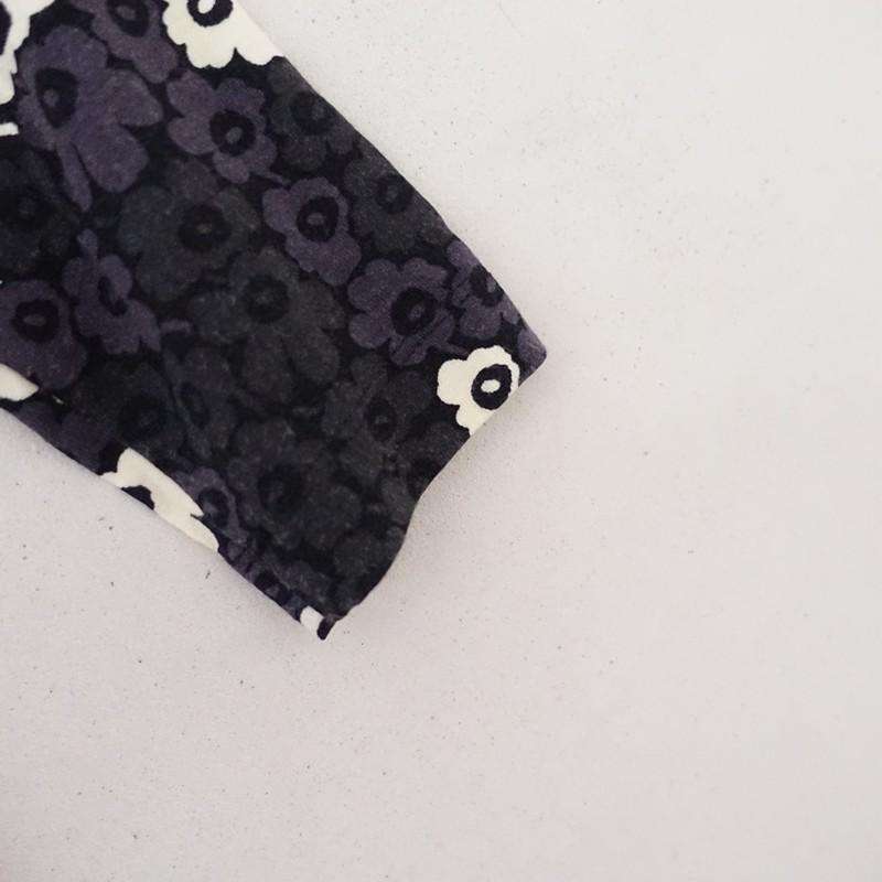 【美品2024AW】マリメッコmarimekko*Cavea Pikkuinen Unikko Dress*Sワンピースカットソーブラックパープル(27-2512-116)【81A62】の画像