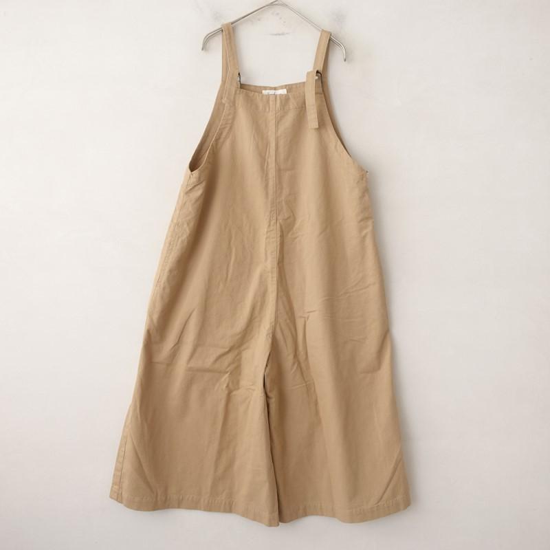 Sarahwear ベージュ サロペット 美品/定価2.1万】サラウェア SARAH WEAR*ソフトツイルサロペットパンツ