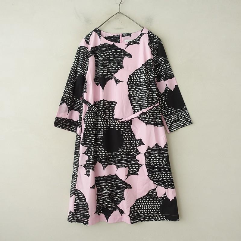 定価3.7万】マリメッコ marimekko *BIAK HIMAWARI ワンピース*34綿混