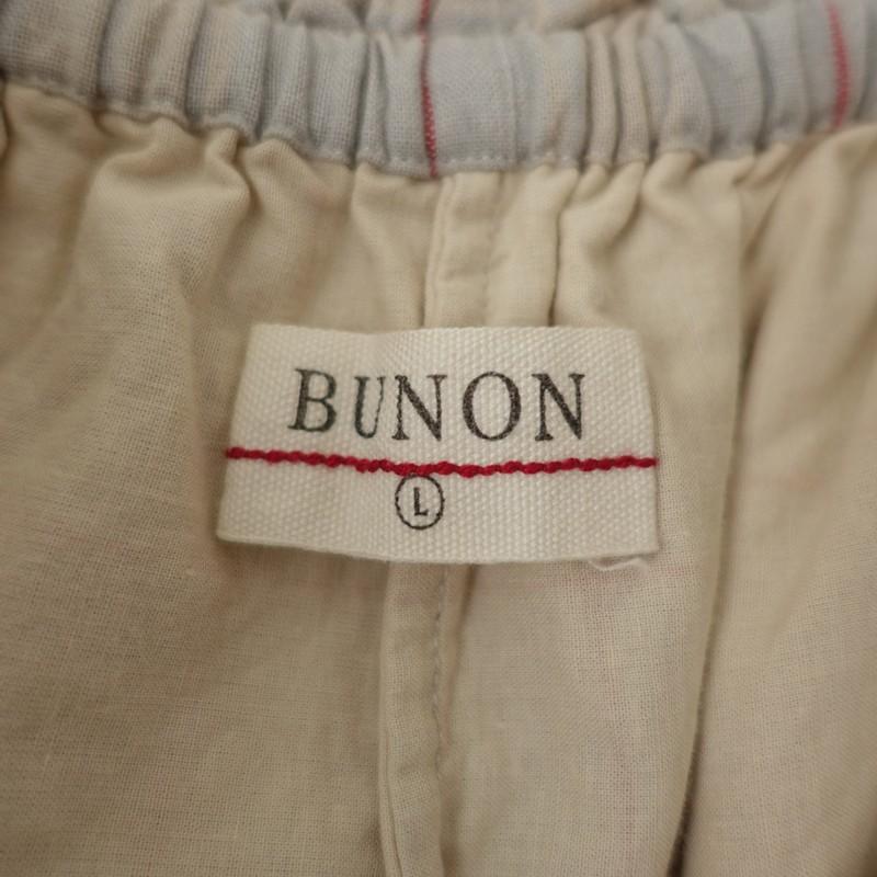 ブノン BUNON *コットンチェック柄パンツ*綿薄手裏地付きイージー