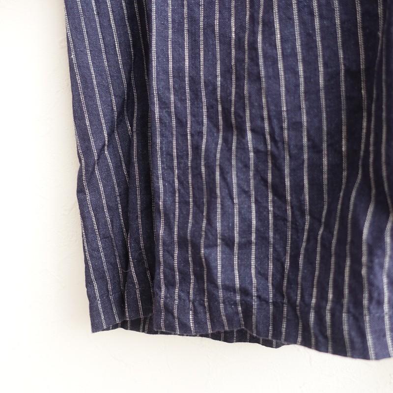フォグリネンワーク fog linen work *リネンストライプ柄ワンピース*麻