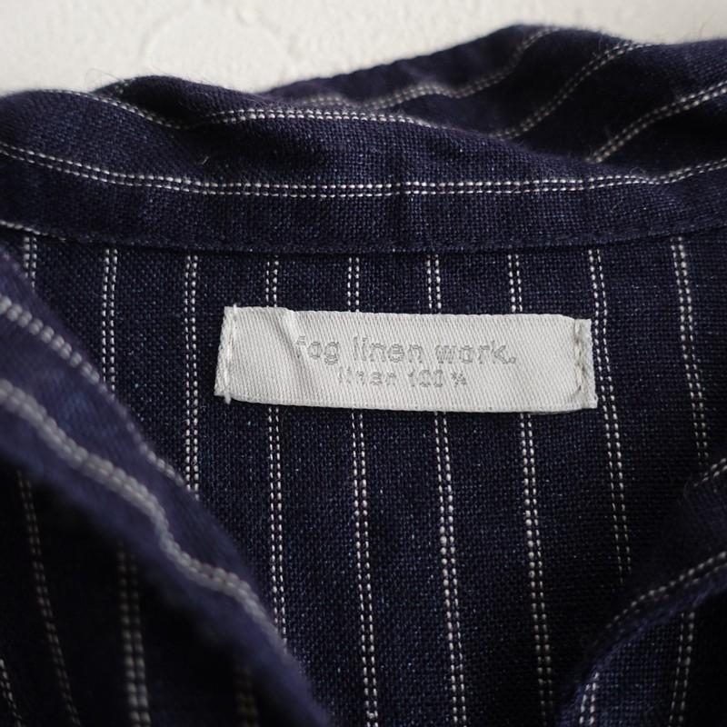 フォグリネンワーク fog linen work *リネンストライプ柄ワンピース*麻