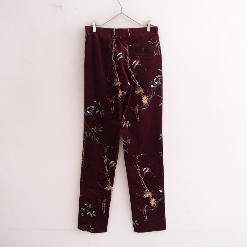 ポールスミス Paul Smith *総柄ベロアパンツ*79コットン起毛バード