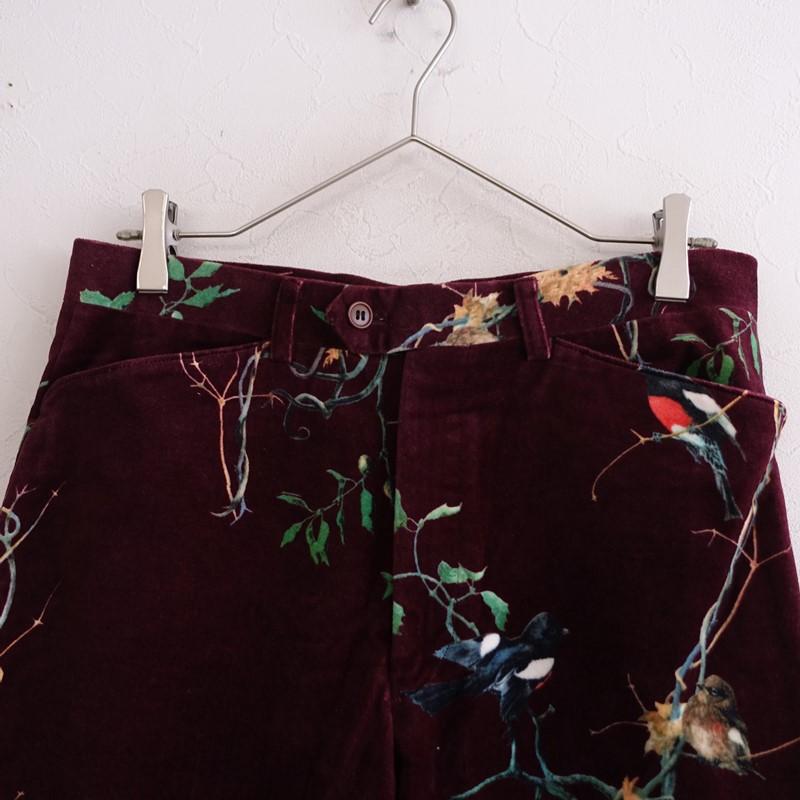 ポールスミス Paul Smith *総柄ベロアパンツ*79コットン起毛バード