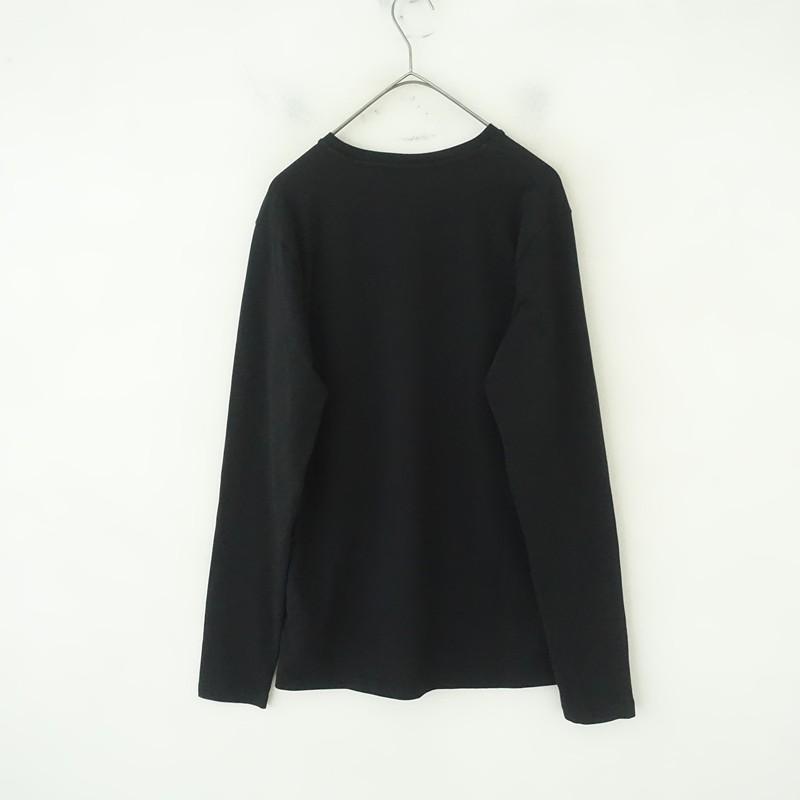 JIL SANDER ブラック長袖カットソー ジルサンダー JIL SANDER *コットン混長袖カットソー*S薄手ストレッチT